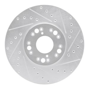 Lexus IS300 Brake Rotor (1) - Front Right - R1 Concepts - Drilled & Slotted - Silver - `92-`10